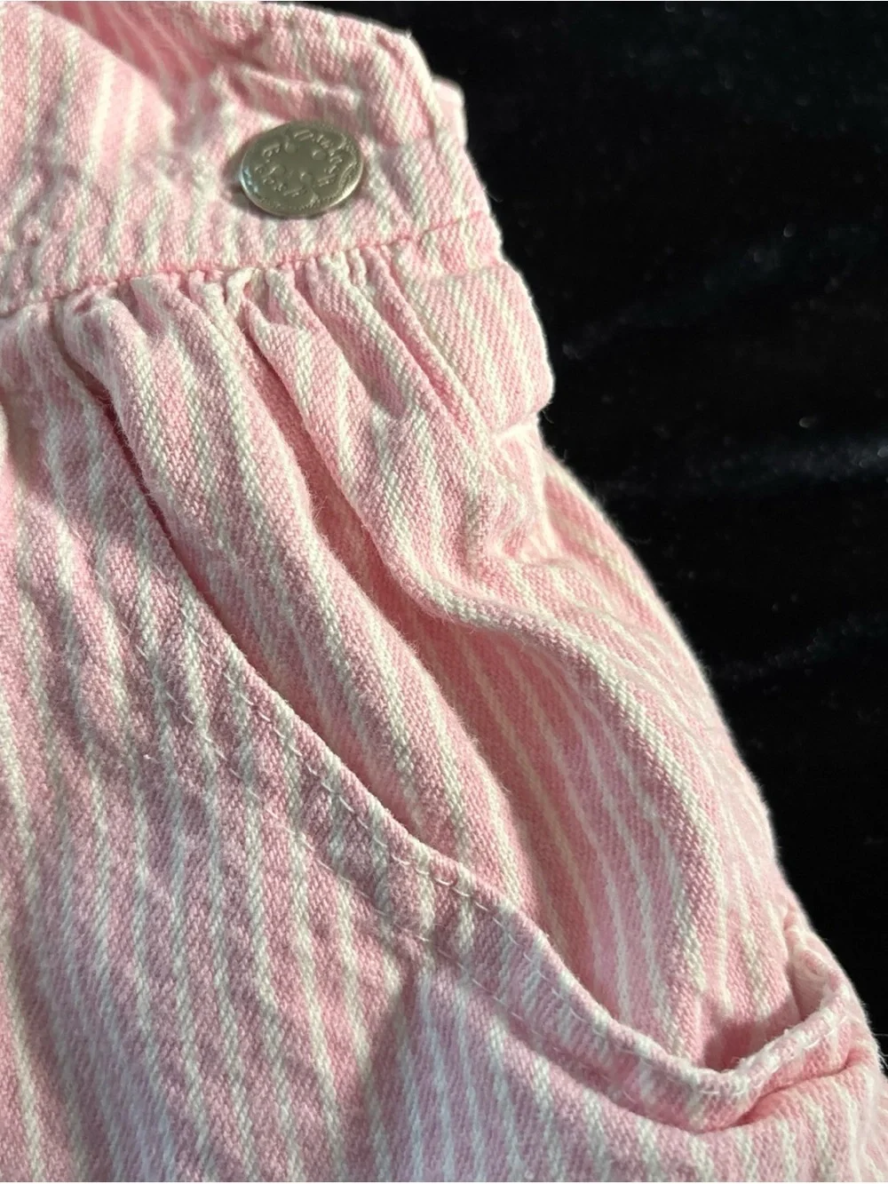 OshKosh B'gosh Pink and White Striped Overalls